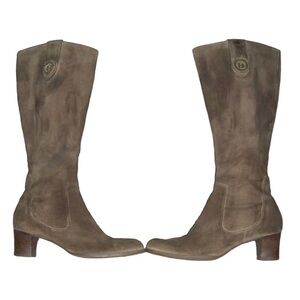 Ann Taylor Loft Boots Distressed Leather Tall Campus Suede Academia Riding Brown